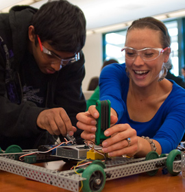 Students build robot